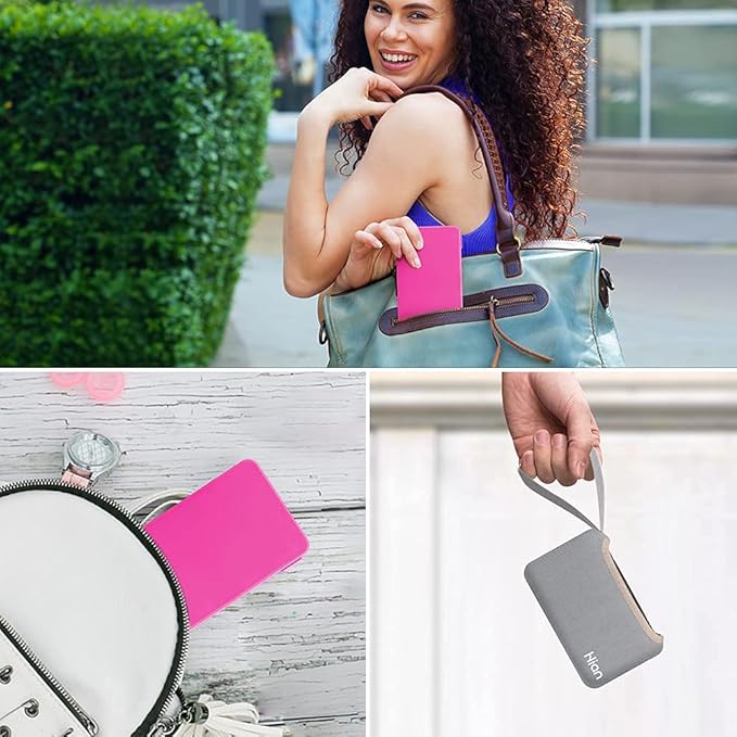 Hion Calculator,12-Digit Large Display Office Desk Calcultors with Erasable Writing Table,Rechargeable Hand held Multi-Function Mute Pocket Desktop Calculator for Basic Financial Home School (Pink)