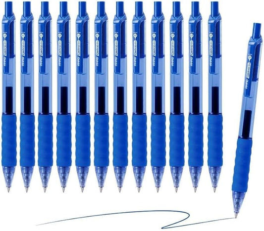 AIHAO Gel Pens Blue Ink, 0.7mm Medium Point, Smooth Writing Retractable Pens, Quick Dry Gel Ink with Comfort Grip, No Smear, 12 Pack for Office, School, Home