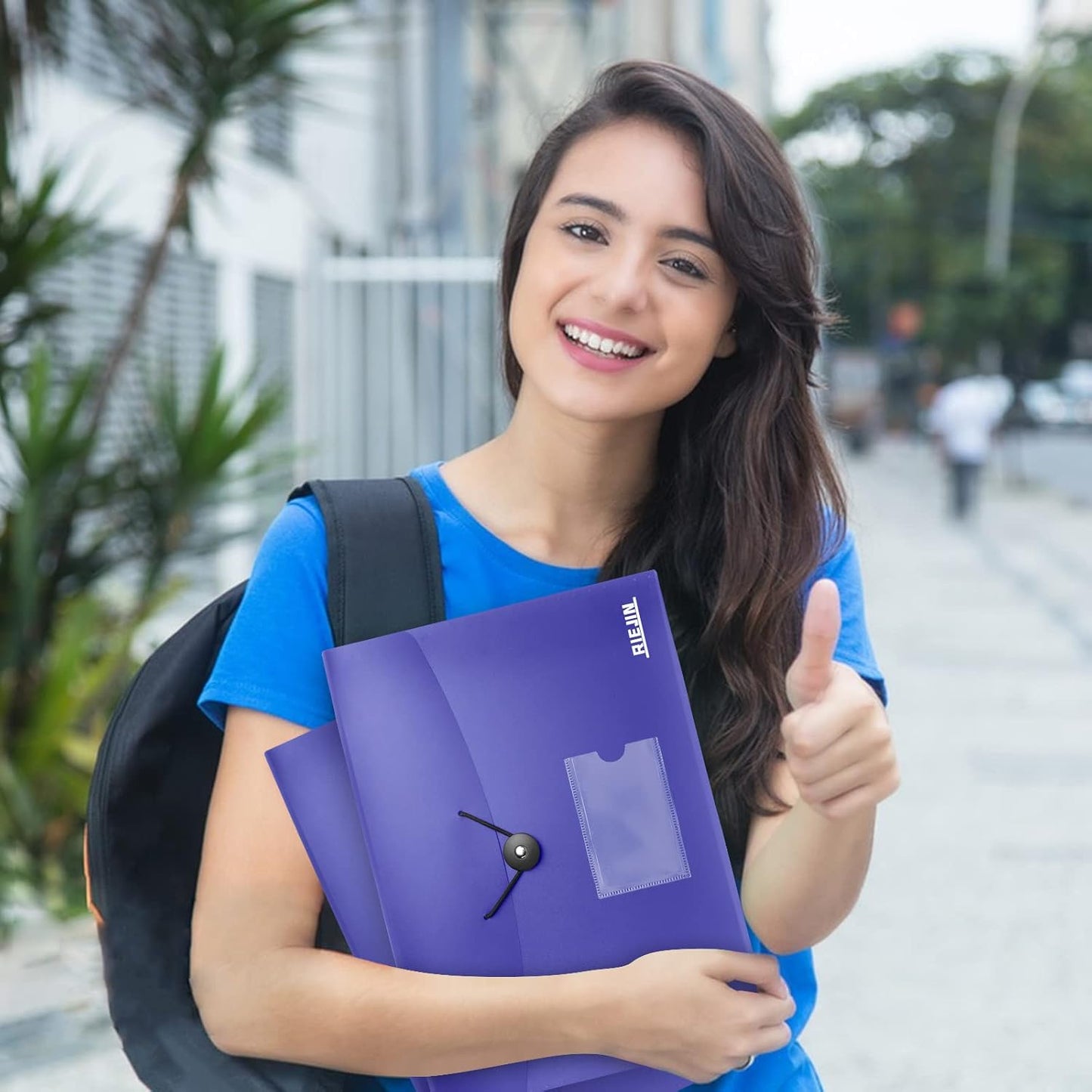 Accordian File Organizer 7 Pocket Expanding File Folder with Labels, Plastic Expandable File Folder for Documents Letter Size A4 Papers - Blue