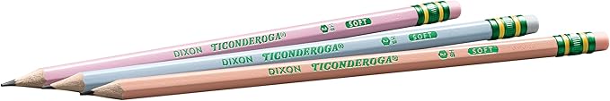 Ticonderoga® Pastel Pencils, #2 Soft, Assorted Colors, Pack of 10 Pencils
