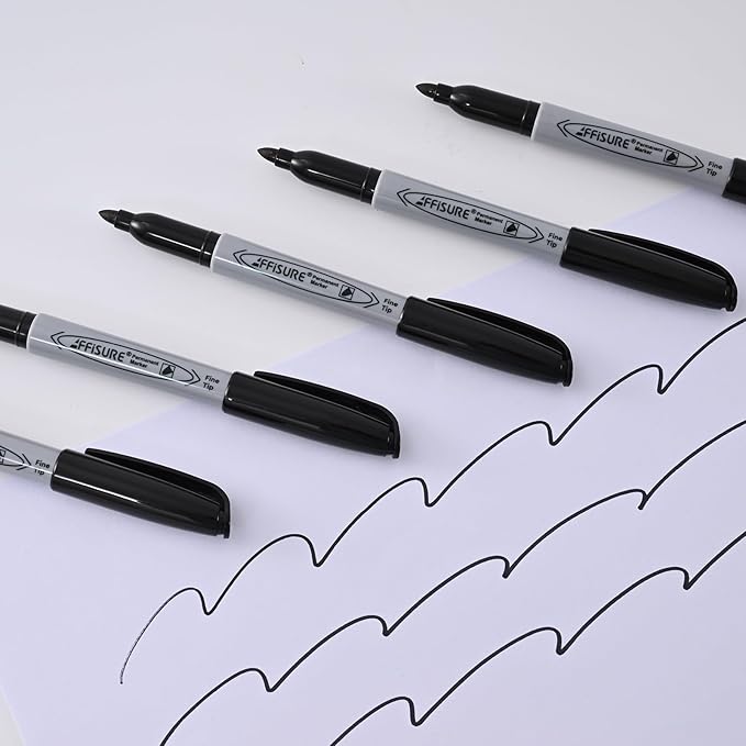Permanent markers, 40 packs permanent markers bulk, quick drying in one second, smooth, not easy to erase, durable, can be marked on glass, tiles and cloth, office supplies,Gray shell