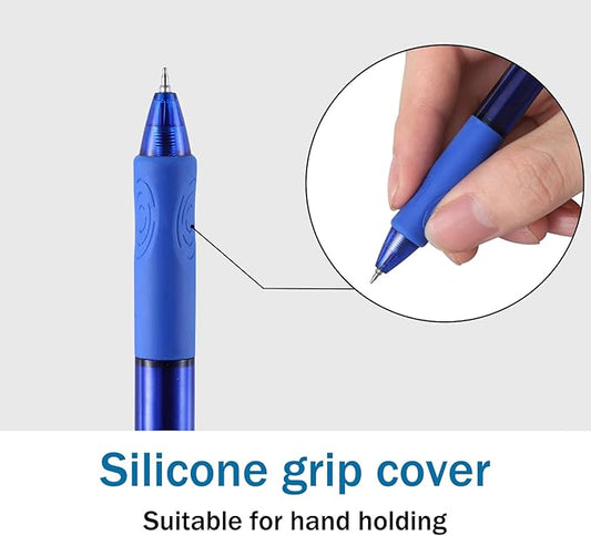 16 Pcs Retractable Gel Pens Fine Point (0.5mm) Rollerball Pens for Smooth Writing (Black&Red&Blue Ink) for Women Men Journaling School and Office Supplies Use…