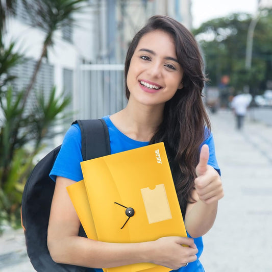 Accordian File Organizer 7 Pocket Expanding File Folder with Labels, Plastic Expandable File Folder for Documents Letter Size A4 Papers - Orange