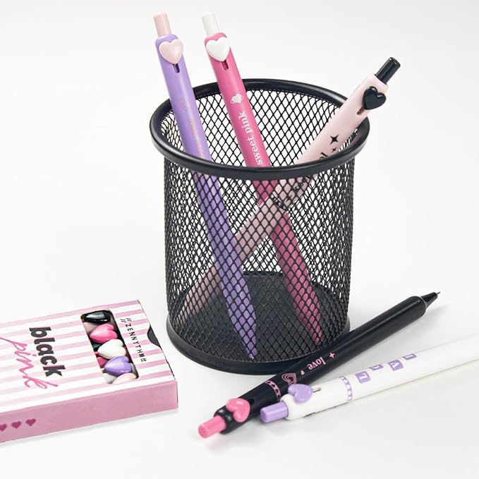 ELANE 5 Pcs Colorful Gel Pens,0.5mm Fine Point Quick Dry Black Ink Pen for Journaling Note Taking Writing, High-End Series Pens for Gifts for Doctor Nurse Teacher Students(Multicolor Heart)