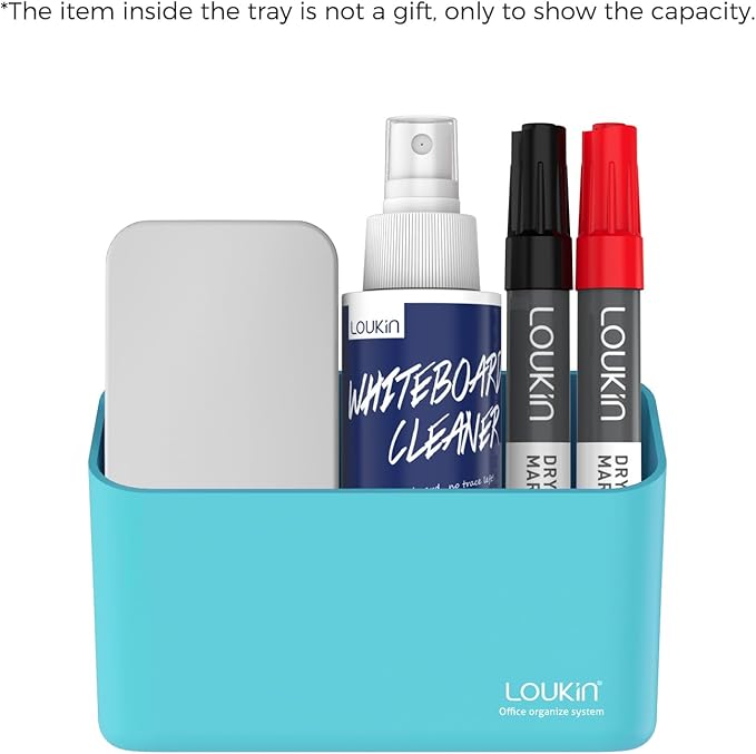 loukin Magnetic Marker & Remote Control Organizer, Dry Erase Marker Holder, Magnetic Storage for Whiteboard or Refrigerators (Sky Blue)