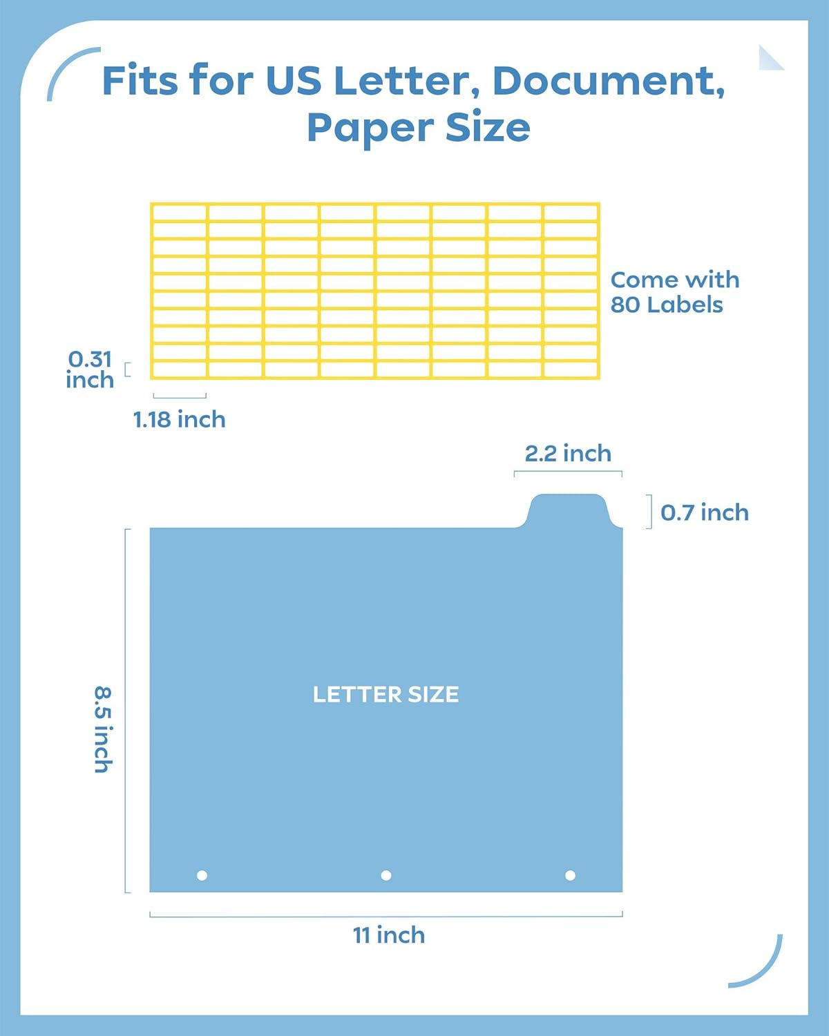 8 Tab Binder Dividers for 3 Ring Binder, 4 Set/32 Count, Thicken, Write & Erase Reusable Waterproof Plastic Binders for School & Office Files, Extra 80 Labels