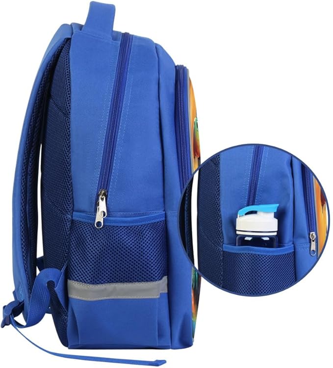 Kids Backpack, 3D Reflective Cartoon, 600D Polyester & Dual Zippers, 17" Bookbag with Ergonomic Design for boys & girls age 6-18, Crocodile Space Style for school Children Kids