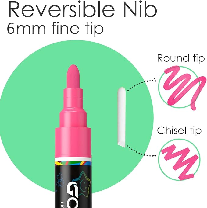 GOTIDEAL Chalk Markers, 8 Colors Liquid Chalk Markers for Blackboard Chalkboard Calendar Glass Neon Pens, Washable Window markers Paint and Drawing for Car, Auto, Bistro,Mirror Wet Erase Chisel Tip