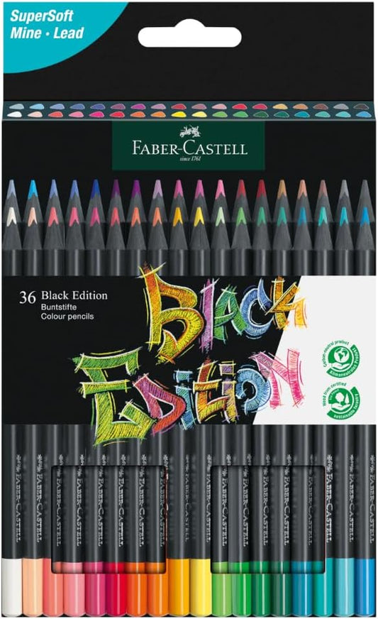 Faber-Castell Black Edition Colored Pencils, Classic 1 Count (Pack of 36)