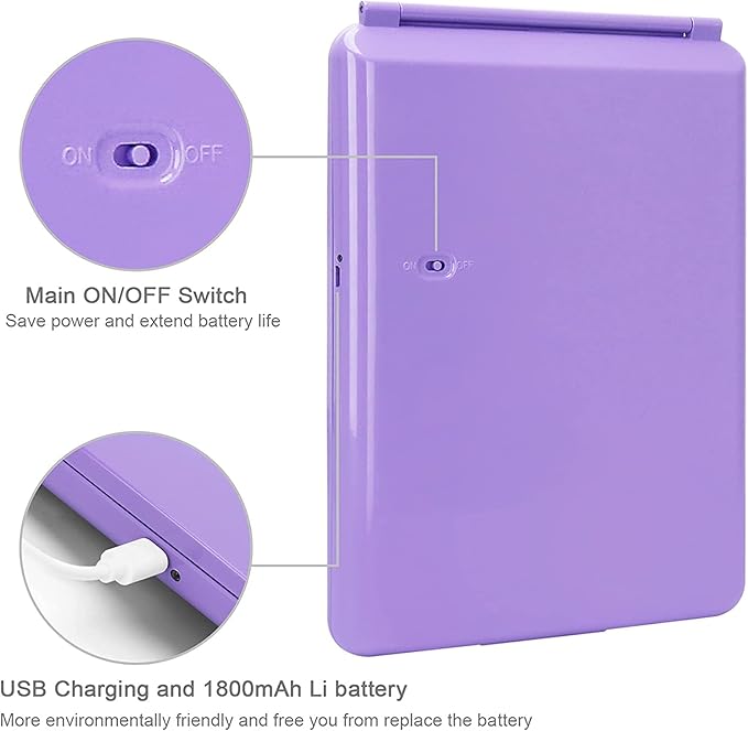 deweisn Folding Lighted Makeup Mirror with 72 LEDs 3 Colors Light Modes USB Rechargable 1800mA Batteries Portable Ultra Thin Compact Vanity Mirror Dimmable Travel Mirror