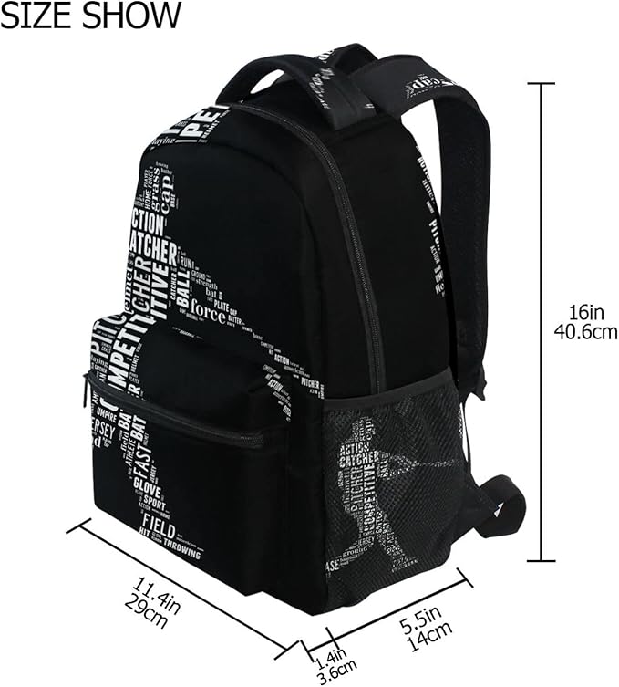 SUABO Baseball Batter Backpack for School Student Laptop iPad Tablet Travel School Bag for Boys Daypack