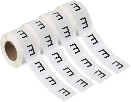 PATIKIL 1" Letter E Stickers, 4 Rolls Self-Adhesive Alphabet Round Circle Dots Labels for Organization Storage Inventory Boxes Scrapbook Craft 2000 Pcs Total