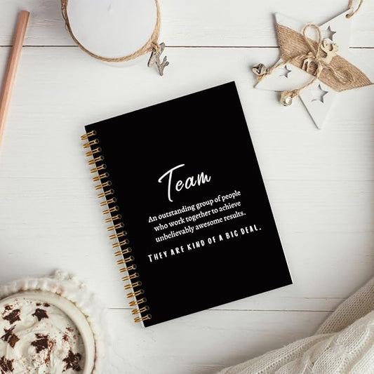 hold fizz Black Meeting Notebook for Work, Employee Appreciation Gifts, Team Gifts for Employees, Journals for Writing, Thank You Gifts for Women Men Leader Boss Manager Mentor Coworkers, 5.5"x8.3"
