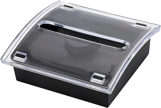 1 Pcs Pop Up Sticky Note Dispenser Sticky Note Holder Pop Up Note Dispenser Transparent Top for 3 x 3 Inch Sticky Notes School Office Home Store Black Base Clear Top (1)