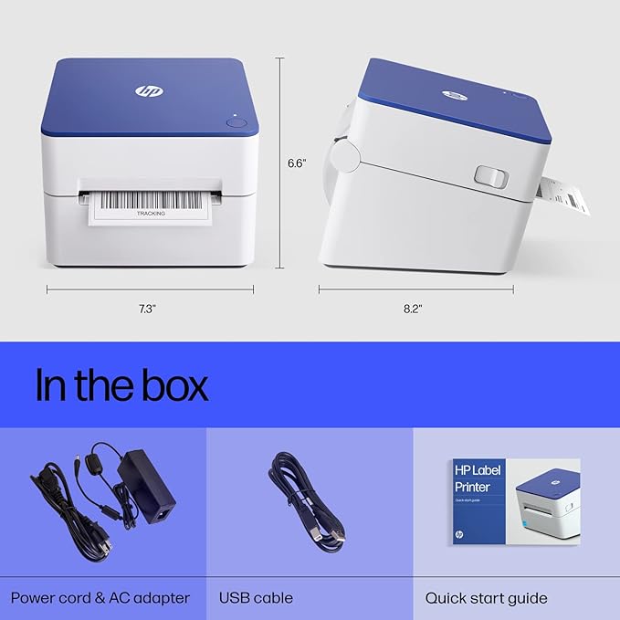 HP Shipping Label Printer 4x6 Commercial Grade Direct Thermal, Compact & Easy-to-use, High-Speed 300 DPI Printer, Barcode Printer, Compatible with Amazon, UPS, Shopify, Etsy, Ebay, ShipStation & More