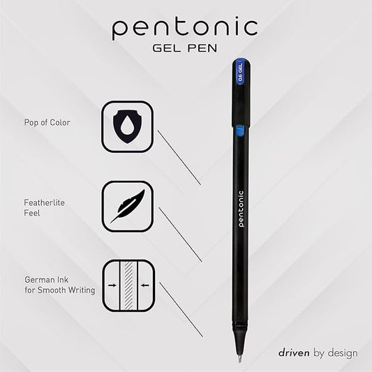 Pentonic Gel Pens, 36 Count, 36 Assorted Colors (Assorted Color, Neon, Pastel & Glitter), Medium & Fine Point, Smooth Writing For Journaling (1002358)