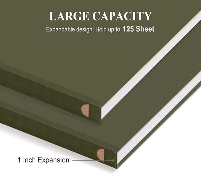 ViVin Hanging File Folders, 1/5-Cut Adjustable Tabs with 24 Per Box, 1 Inch Expansion, 24 Pack Letter Size Hanging File Folders, Designed for Office Home School Filing Cabinet(Green)