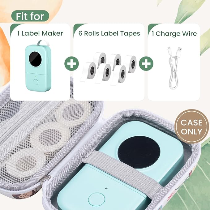 Phomemo D30 D35 Label Maker Case, Storage Bag Compatible with NELKO P21/NIIMBOT D11/ORGBRO X1/SUPVAN E10 Label Printer, Fits for Mini Labels Sticker Machine, Box Only - Pastel