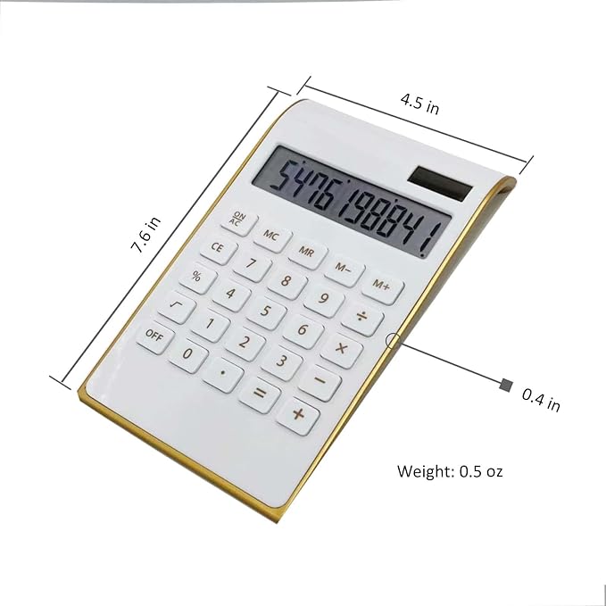 Benkaim Solar Gold Standard Function 10-Digit Desktop Calculator for Office, Home