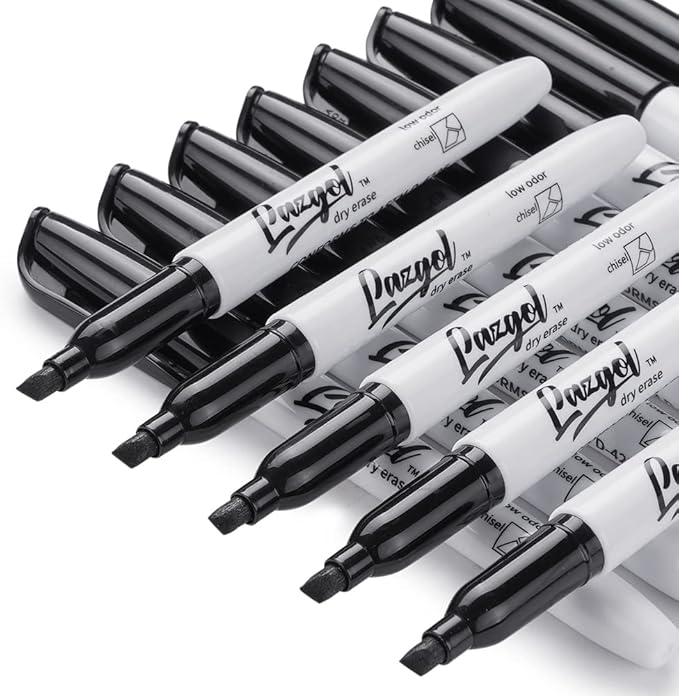 Dry Erase Markers Bulk, 96 Pack Black Dry Erase Markers Chisel Tip, Low Odor Whiteboard Markers for School, Office Supplies, Perfect for Writing on White Board, Mirror,Calender
