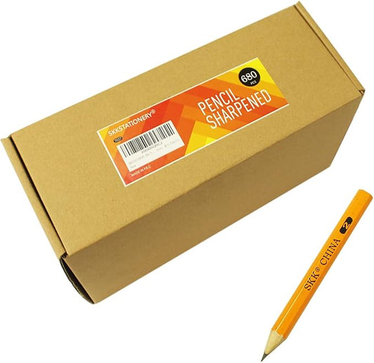 SKKSTATIONERY 680 Pcs Golf Pencil, Half Pencils, 3.5" No.2 HB pencil Sharpened, Golf, Classroom, Pew, Short, Back to school, Mini Pencils