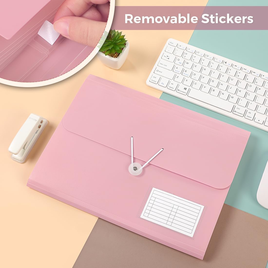 SKYDUE Expanding File Folder, Accordion File Organizer with 13 Pockets for A4/Letter Sized Paper, Accordion Folder with Labels - Document Receipt Organizer for Office, School, Home