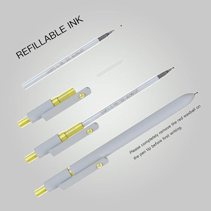 White Gel Pens,0.5mm Fine Point Tip,Quick Drying Ink, Aesthetic Cute Office School Supplies Gifts for Women Men, High-End Series for Journaling Note Taking(10 Pcs Black Ink-Pearl White shaft pen)