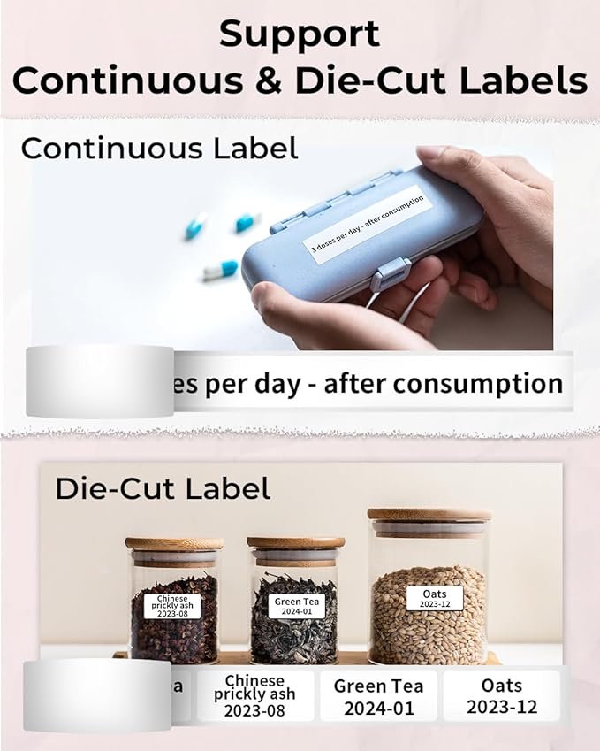 Phomemo Label Maker Machine- D50 Large Label Maker with Cutter Thermal Label Printer for 3/5" to 9/10" Tape, Labeler for Home Address, Organization, Office, Gift, Support iOS & Android