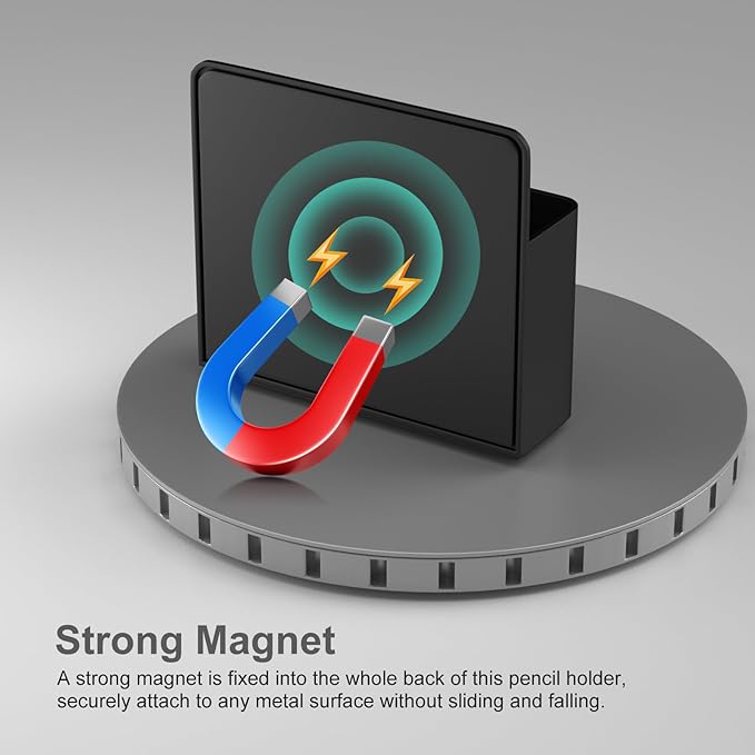 Magnetic Pen Holder,2 Pack Magnetic Dry Erase Marker Holder with Generous Compartments,Strong Magnet Storage Marker Pen Pencil Organizer for Office, Refrigerator, Whiteboard,Locker and Metal Cabinets