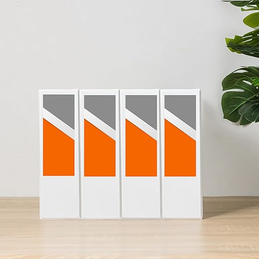 Amazon Basics 3 Ring Binders, 2 Inch, 4 Pack, D-Ring Organizer for School, Home Office, White