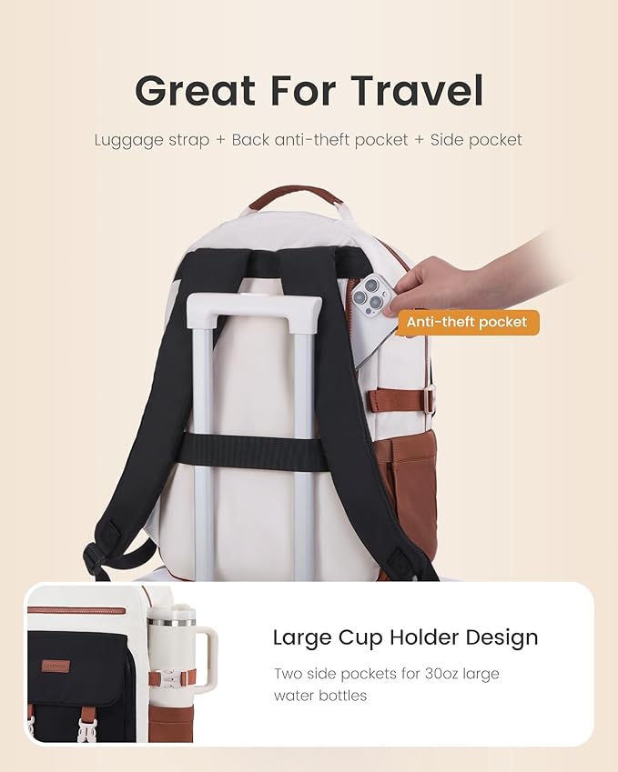 LOVEVOOK School Backpack for Teen Girls，Casual School Backpack 14-18 Teenage 15.6 Inch Laptop Bookbag, Cute Big Student Laptop Backpack for College Women Middle High School Travel Daypack