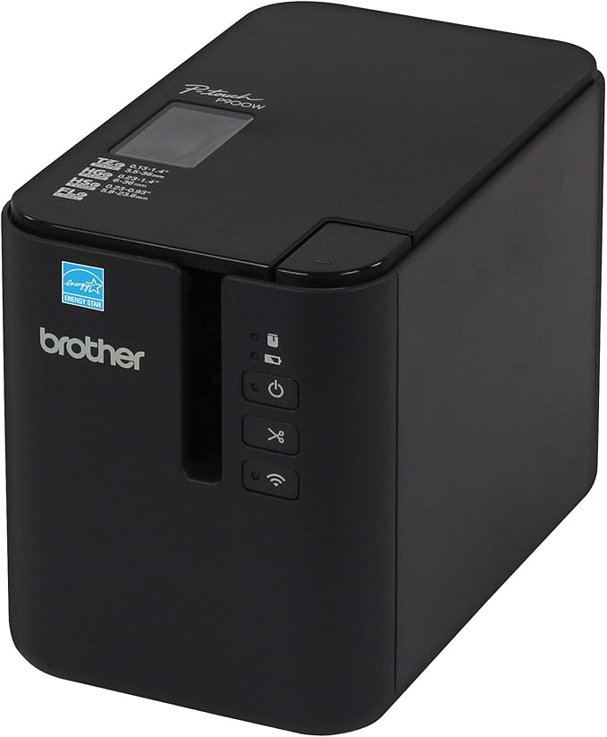 Brother P-Touch PT-P950NW Industrial Network Laminate Label Printer, Up to 36 mm Labels, Standard USB 2.0 and Serial, Ethernet, Built-in Wi-Fi®, Optional Bluetooth®,Black