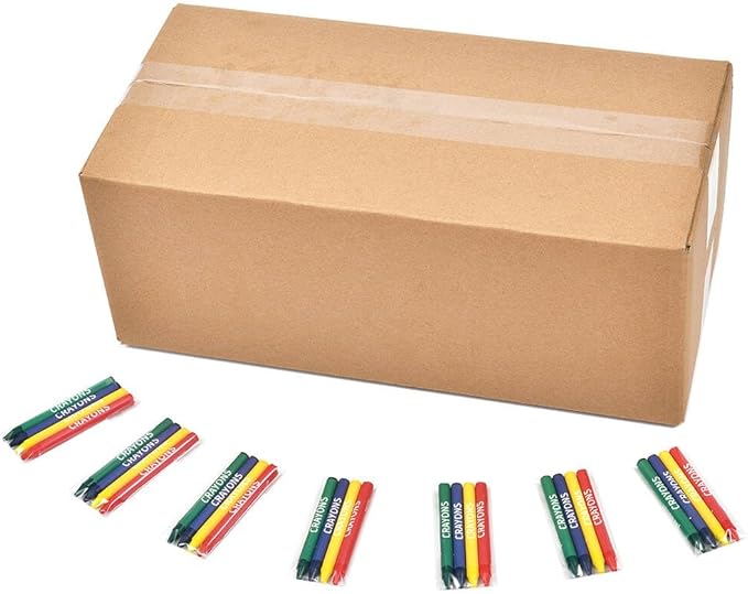 Madisi Crayons Bulk Pack, Regular Size, 4 Colors, 400 Packs, 1600 Count