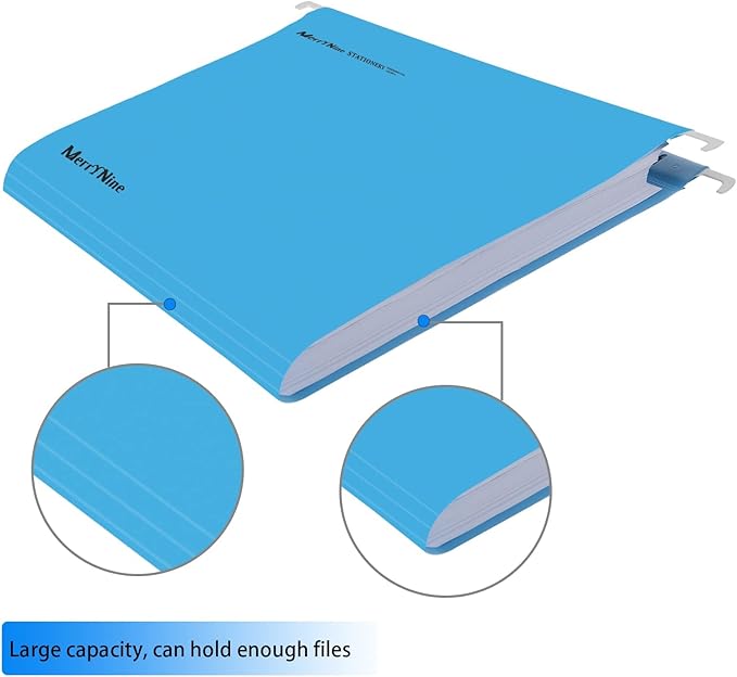 Merrynine Hanging File Folders Letter Size 24pcs, Polypropylene Filing Cabinet Folders Organizer with 1/5-Cut Tabs and Inserts, File Organizers for Office School Home Hospital, Assorted Colors