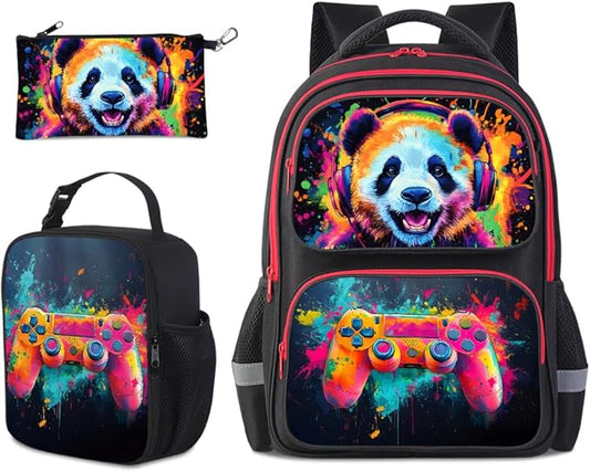 Kids Backpack for School - 17 Inch 3D Reflective Cartoon Bookbag with Dual Zippers, Ergonomic Design for Boys & Girls Ages 6-18 | Durable 600D Polyester Children's Backpack