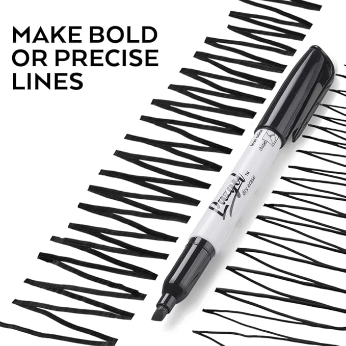 Dry Erase Markers Bulk, 96 Pack Black Dry Erase Markers Chisel Tip, Low Odor Whiteboard Markers for School, Office Supplies, Perfect for Writing on White Board, Mirror,Calender
