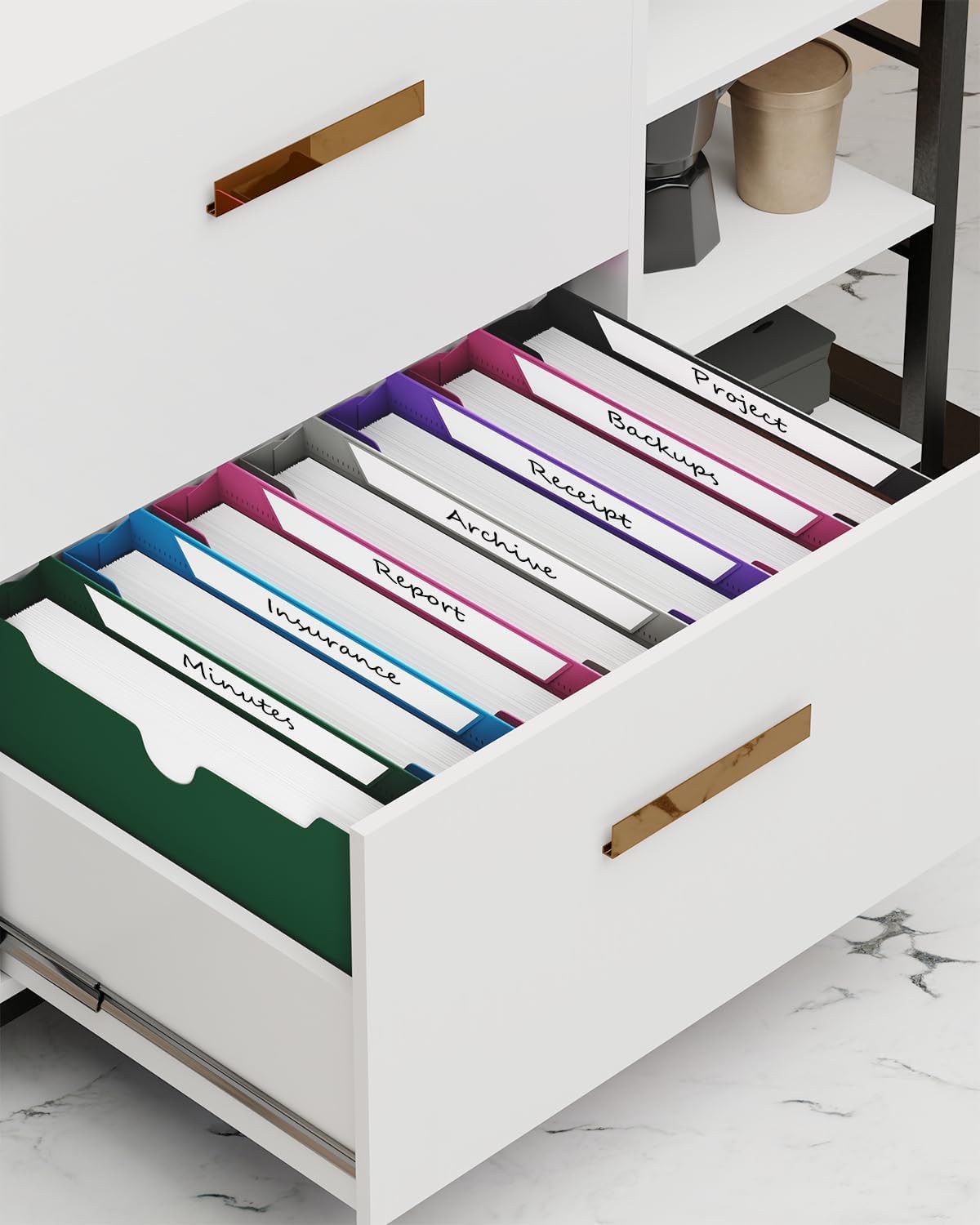 Ansook Plastic 2 Inch Manila File Jackets,Letter Size,Expanding File Jacket, Reinforced Straight Cut Tab,Heavy Duty 2 Inch Expansion Pocket,Poly File Jacket for Office,Home,12 Pack,Assorted Color