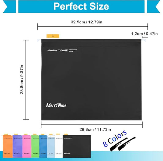 Merrynine Hanging File Folders Letter Size 24pcs, Polypropylene Filing Cabinet Folders Organizer with 1/5-Cut Tabs and Inserts, File Organizers for Office School Home Hospital, Assorted Colors