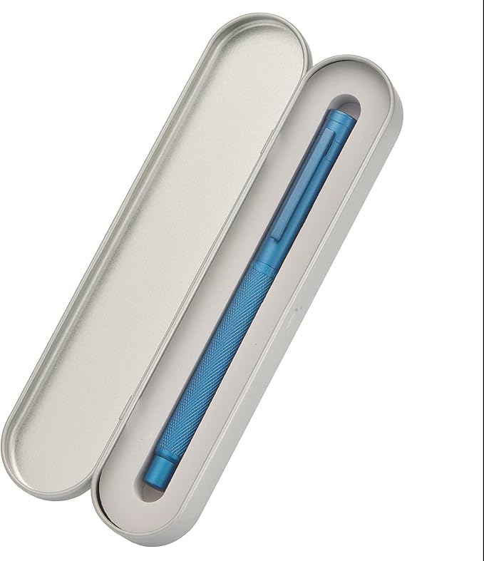 Hongdian 1851 Dark Blue Forest Fountain Pen Medium Nib, Classic Design with Converter and Metal Pen Case