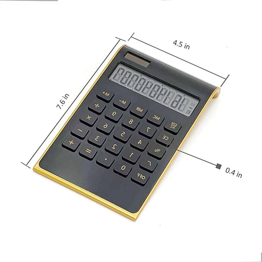 Solar Gold Standard Function Desktop LCD 10-Digit Calculator for Office, Home (Black)