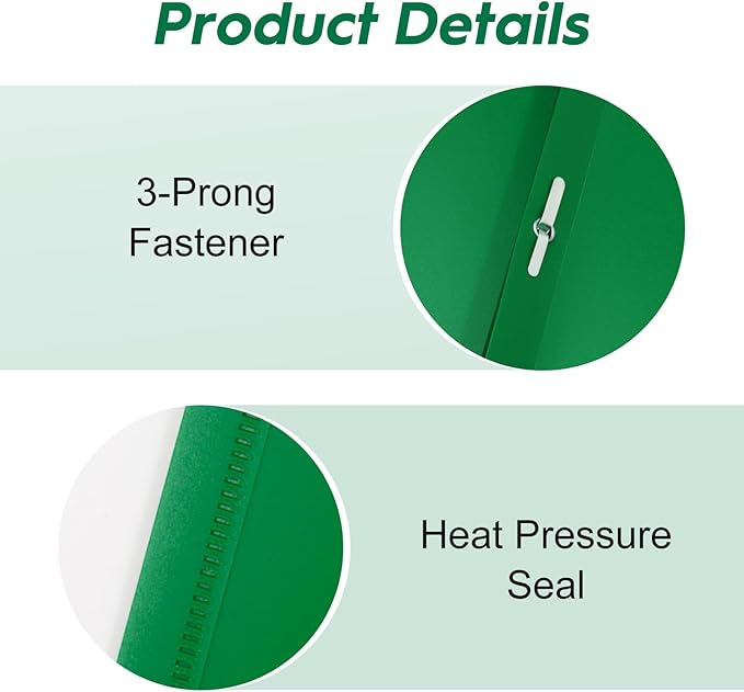 2-Pocket Folders with 3 Prongs,60-Pack Plastic Folders with Pockets and Prong Holds Letter Size Paper, Plastic Pockets Folder for School, Office and Home, Green