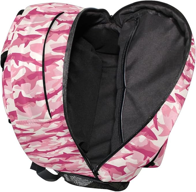 Pink Sharks Backpack for School Student Laptop Travel School Bag for Boys Girls Daypack