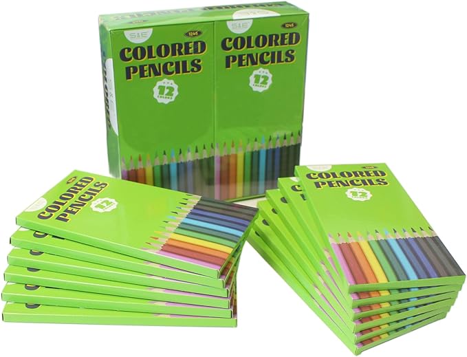 S & E TEACHER'S EDITION 144Pcs Colored Pencils, Pre-sharpened, coloring pencils for adults kids Bulk Back to School Supplies For Teachers 12 Colors, 12pcs/box, 12Boxes, Total: 144Pcs.