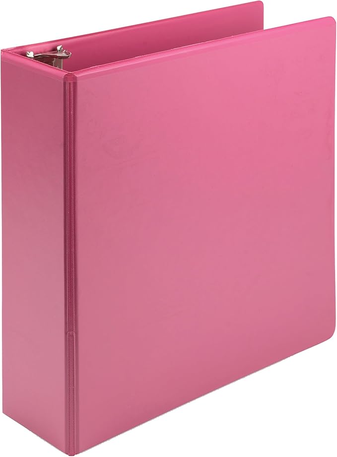 Samsill Plant-Based 3 Inch Durable Round Ring, Made in USA, View Binder, Eco-Friendly, USDA Certified Biobased, Single, Bright Pink