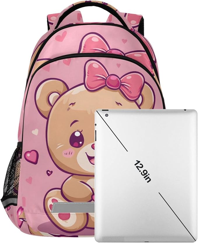 Cute Teddy Bear Backpack for Girls Elementary School Bag Kids Boys Bookbag Travel Rucksack