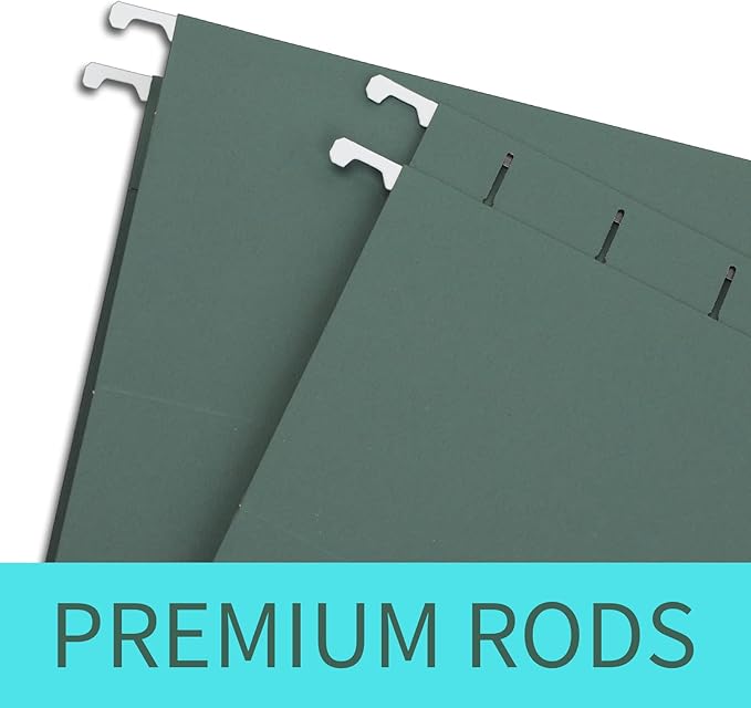 HERKKA Extra Capacity Hanging File Folders, 30 Pack Reinforced Legal Size Hanging Folders with Heavy Duty 2 Inch Expansion, Designed for Bulky Files, Medical Charts, Green