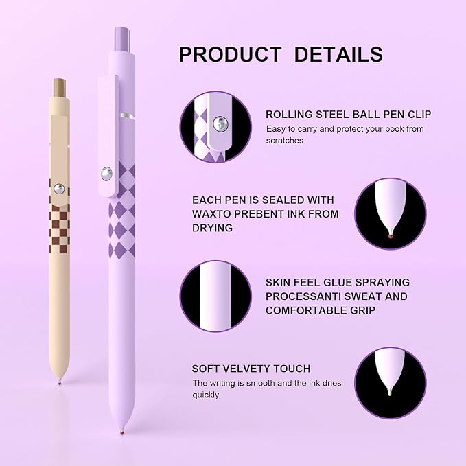 Gel Pens, Nurse Gifts,0.7mm Fine Point Black ballpoint pens,Aesthetic Cute Office School Supplies Gifts for Women Men, High-End Series for Journaling Note Taking(10 Pcs Black Ink-Geometric pen)