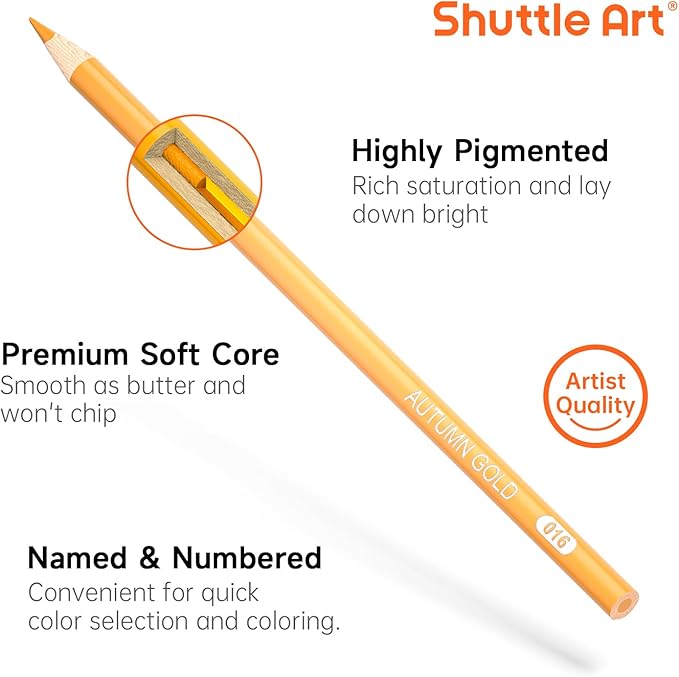 Shuttle Art 80 Colored Pencils, Colored Pencils for Adult Coloring, Soft Core Color Pencil, Drawing Supplies for Adults Kids Artists Beginners Drawing Coloring Sketching