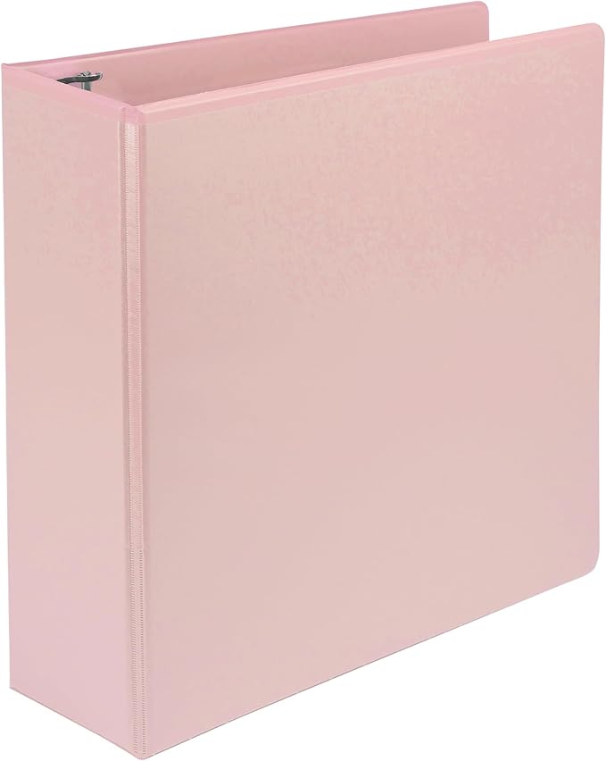 Samsill Plant-Based 3 Inch Durable D-Ring, Made in USA, View Binder, Eco-Friendly, USDA Certified Biobased, Single, Light Pink