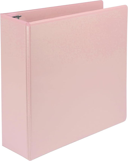 Samsill Plant-Based 3 Inch Durable D-Ring, Made in USA, View Binder, Eco-Friendly, USDA Certified Biobased, Single, Light Pink